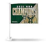 NBA Milwaukee Bucks 2021 Basketball Champions Autofahne mit mitgeliefertem Stock