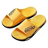 Anlemi Flach Weich rutschfeste Badeschuhe,rutschfeste Hausschuhe mit weichem Boden,Bequeme und weiche Hausschuhe-gelb_38-39,Casual Soft H