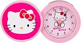 Hello Kitty Kinder Alarm Tischuhr Analog Rosa HK940-5