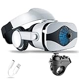 3D Brille, Virtual Reality Brille Headset Handy Augenschutz VR Brille für 3D Film und Spiele, Bluetooth Controller für iPhone 13 Pro Max/13 Pro/13/12/11, für Samsung Galaxy S21, Huawei, Xiaomi-S