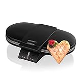 Cloer 1320 Doppelwaffeleisen für zwei klassische Waffeln / 1200 W/Waffelgröße 15,5 cm/optische Fertigmeldung, schw