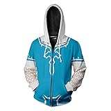 laifen 2021 Neuer Link Hoodie Link Zelda Print Hoodies Sweatshirt Jacke Top Hoodies (Color : Zipper link, Size : L)