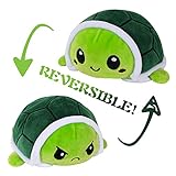 AnVerse Schildkröte Kuscheltier, Reversible Plüschtier Niedliche Schildkröte Plüschtier für Kinderspielzeug, Doppelseitiges Flip Plüschtier ,Geschenk für Freundin Schildkröte(Grün)