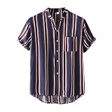 Zhiyao Herren Funky Hawaiihemd Herren Kurzarm Urlaub Sommer Bedruckter Strand Beilaufig Hawaii Hemd Hemd Slim Fit Regular Freizeithemd Shirts Kurzarm Hawaii Print T Shirts Männer Fun S