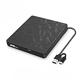 Tarnel Externes CD DVD Laufwerk USB 3.0 mit Type-C Unterstützt SD TF Speicherkarte DVD/CD Brenner und Lesegerät Plug&Play niedriger Lärm für Laptop Desktop Mac MacBook Ios Windows 10 8 7 XP und Linux