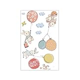 WSWJDW Cartoon Wandaufkleber für Babyzimmer Ballon Kaninchen Tür Dekoration Aufkleber Kinderzimmer Dekor Wasserdicht Vinyl W