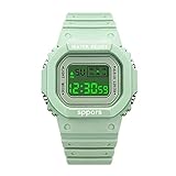 Hirolan Neu Uhr Herren Digital Flach Digitaluhr Sport Schwarz Uhren FüR MäNner Mit Wecker Kalender Armband Armbanduhr Wasserdichte MäNner Stoppuhr Datum Gummi Sport Armb