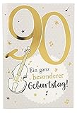 Depesche 5698.112 Glückwunsch-Karte mit Musik zum 90. Geburtstag, originelle Geburtstagskarte mit passendem Spruch und Innentext, inkl. Umschlag, 17,5 x 12