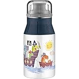 alfi Trinkflasche für Kinder elementBottle 400ml Abendteuer, Kinderflasche auslaufsicher, dicht bei Kohlensäure, 5357.202.040 BPA Frei, Flasche ideal für Saftschorle, Wasser oder T