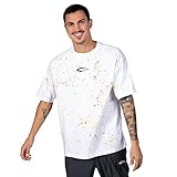 SMILODOX Herren Oversize T-Shirt Raven - Oversize fit Kurzarm Oberteil mit Rundhals, Größe:XL, Color:Weiß