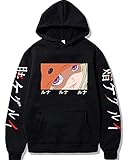 Yanny Anime Hoodie Yomoduki Runa Cosplay Kostüm Unisex Pullover Sweatshirt Kapuzenpullover mit Tasche (Schwarz 2, l)