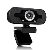 1080p Webcam mit Mikrofon, Full HD 1080p / 30fps Videoanrufe, klares Stereo-Audio, für Desktop-PC, MAC, Laptop, Streaming von WebcamPlug und Play Webcam für Youtube, Videoanruf, Studieren,