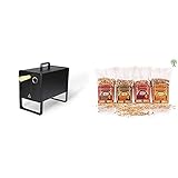 BARBEC-U Elektrischer Räucherofen, mit Temperaturregler und Thermometer für ideales Räuchern von Fleisch, Fisch und mehr & Axtschlag 4er Set BBQ Favorites Räucherchip