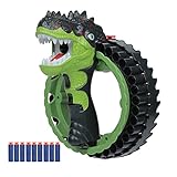 Dinosaur Toy Gun，Dinosaur Electric Toy Gun Rapid Fire Dinosaur Kid' S USB Dinosaur Shooting Toy,Children Dinosaur Bracelet, Toy with Soft Bullet for Boys Girls (Green)