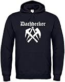 Textildruck Universum Hoodie Dachdecker Zunftwappen 2' S bis 5XL (M, Schwarz)