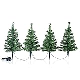 Weltbild LED Weihnachtsbäume Innen & Außen 4er-Set - Künstlicher Weihnachtsbaum mit LED Beleuchtung im Set als Weihnachtsdeko aussen | Künstlicher LED Weihnachtsbaum mini geschmückt & b