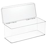 iDesign Cabinet/Kitchen Binz Aufbewahrungsbox, stapelbarer Küchen Organizer aus Kunststoff, Vorratsdose mit Deckel, durchsichtig