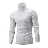 NHNKB Herren Rollkragenpullover Pullover Strickpullover mit Rollkragen Sw