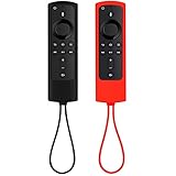 wivarra Feuerstab Fern Bedienung, rutschfeste, StooFeste Silikon Schutz HüLle für Fire TV Stick 4K 2 StüCke Rot Schw
