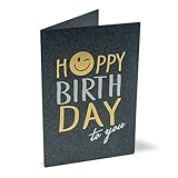 Geburtstagskarte Happy Birthday | Glückwunschkarte zum Geburtstag | Karte mit Prägung | Glanz Karte edel | DIN B6 176 x 125 mm | Geburtstagskarten Set mit Umschlag | Klappk