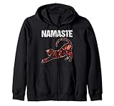 Namaste Yoga Katze Katzen Blumen Geschenk Kapuzenjack