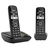 Gigaset AS690A Duo - 2 Schnurlose Telefone mit Anrufbeantworter - großes, kontrastreiches Display - brillante Audioqualität - einstellbare Klangprofile - Freisprechfunktion - Anrufschutz, schw