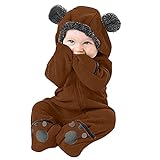 Baby Spielanzug Schlafanzug Flanell Warm Strampler Pyjama Fuß Vollständig geschlossen Karikatur Jumpsuit mit Tier Kapuze Winter Weich Sleepwear langem Onesies Overalls für 0-24 M