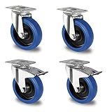 Blue Wheels Transportrollen Ø 80mm, Blaue Rollen, Lenkrollen/Feststeller B