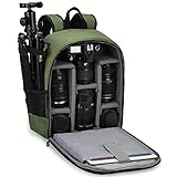 CADeN Kamerarucksack Camera Backpack Wasserabweisend Kameratasche Fototasche Kompatibel mit Sony Canon Nikon (Grün)