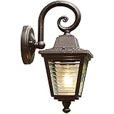 HYCy Außenwandleuchte Wasserdicht Einfache Industrielaterne Aluminium Wandhalterung Licht Edison E27 Wandleuchte Außenbeleuchtung Dekoration Landschaftslichter für Garten Veranda Post O