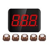 LMEIL Drahtloses Rufsystem Kunden Patienten-Pager-System 1 Stück Display + 5 Stück drahtloser Pager für Restaurant, Klinik, Pflegeheim, Pflegekraft oder Internet-Cafés, Bäder, Hotels, Glock