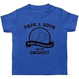 Vatertagsgeschenk Papa Tochter & Sohn Baby - Papa und Sohn - Wahre Freundschaft für die Ewigkeit schwarz - 18/24 Monate - Royalblau - in Aller Freundschaft Shirt - BZ02 - Baby T-S