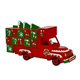Weihnachtskalender Adventskalender Adventskalender Weihnachtsdekoration Countdown Adventskalender Erwachsene Kinder Adventskalender Aus Holz Adventskalender (Color : Red, Size : 35.5 * 20 * 11.2cm)