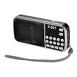 Staright Y-501 Mini FM Radio Digital tragbarer 3W Stereo-Lautsprecher MP3-o-Player High Fidelity Sound Qualität w / 0,75-Zoll-Bildschirm LED-Taschenlampe Unterstützung USB-Laufwerk TF