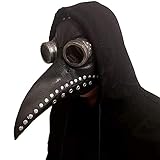 LVLUOKJ Pest Arzt Maske,Latex Lange Nase Vogelschnabel Maske Cosplay Steampunk Maske,Halloween Karneval Weihnachten Party Kostüm Requisiten (Color : Black, Size : 30 x 21cm)