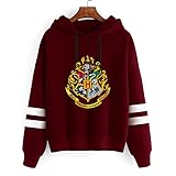 YANNI Frauen's Hoodie,Harry-Serie Pullover Herbst Und Winter Langarm Entspannt Sweatshirt Für Anime Fans-Rotwein 3XL