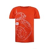 Star Wars Jungen Bb8 Outline T-Shirt, Orange, 3-4 J