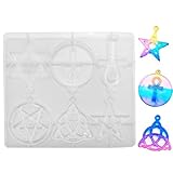 Daimay DIY Hexagramm Spirituelle Amulett Anhänger Harzform Celtics Pentagramme Sternformen Keltik Pentagramm Stern Epoxidharz Form Schmuck Anhänger Ohrringe Herstellung Gieß Silik