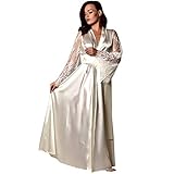 Damen Pyjama Kleid Lang Bequem Kleider Dessous NachtwäSche Winter Sexy Slik Lace Pyjama Set NachtwäSche Schlafanzug Nachthemd Spitze Dessous Mit Shorty Kleid Sexy NachtwäSche Spitze Pyj