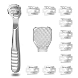 Hornhaut Hobel Set, Fußpflege Set, Edelstahl Hornhautentferner mit 10 Ersatz Klingen und 1 Hornhautraspel Kop