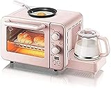 Frühstücksmaschine Multifunktionale 3-in-1 Frühstücksmaschine Center Station Retro Familie Multifunktion Elektrische Toaster Maschine Edelstahlofen Kaffeemaschine mit Wasserkocher Ei Gridldel N