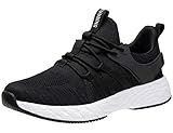 KEENPACE Neutral Laufschuhe Turnschuhe Herren Damen Leichte Atmungsaktiv Sportschuhe Sneaker Outdoor Schuhe für Fitness Jogging Dämpfung rutschfest Bequeme schwarz weiß 44