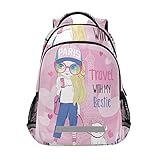 Mnsruu Paris Dame Liebe Rosa Hund Rucksack Jungen Schulrucksack Mädchen Schulranzen Kinder Reflektierender Schultasche Kinderrucksack Für S