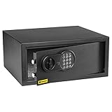 Homesafe HV24E Laptop Tresor Safe mit Elektronischem Schloss, 20x42x38cm (HxWxD), Carbon Satin Schw