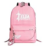 WANHONGYUE The Legend of Zelda Backpack Student Büchertasche Mädchen Schultasche 15,6-Zoll-Laptop-Rucksack für Spiel-Liebhaber Pink / 4