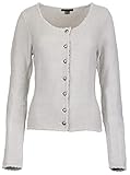 Brandsseller Damen Jacke Trachtenjacke Cardigan Trachten Strickjacke Grau M
