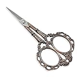 PsmGoods® Vintage antike Edelstahl-Kreuz-Stich Antike Nähschere Schere Old Style Blick Bronze DIY (Scissor Plum)