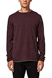 edc by ESPRIT Herren 998CC2I801 Pullover, Rot (Bordeaux Red 600), S