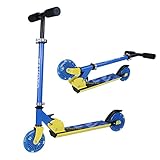 SANOTO Scooter Kinder Roller Kinderroller Höhenverstellbar und Faltbarer Kinderscooter mit LED Light Up PU Rädern,Cityroller für Kinder Jungen Mädchen 3-12 Jahre,mit maximaler Belastung von 50 kg