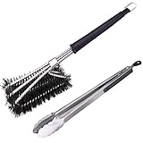 Grillbürste,Grillbürsten,Grill Bürste,BBQ Grillbürste,Grillzange, Grillzange Edelstahl Lang, Grillbürste Edelstah, Grill Cleaner Brush für Gewerblichen Einsatz Outdoor und Camping